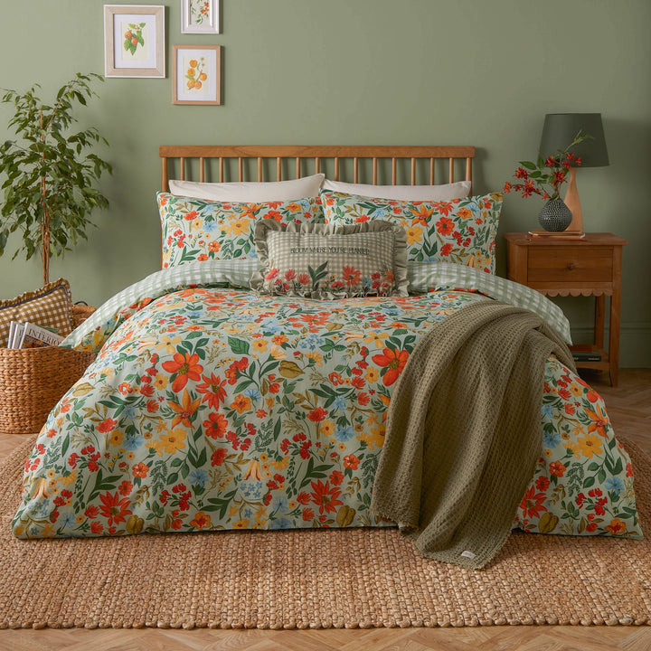 Meadow Haze Super King Duvet Set Green