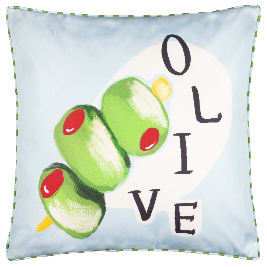 Mediterranean Olive 45x45 Outdoor Cushion Case Olive/Blue - image 2