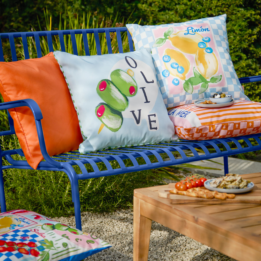 Mediterranean Olive 45x45 Outdoor Cushion Case Olive/Blue - image 6