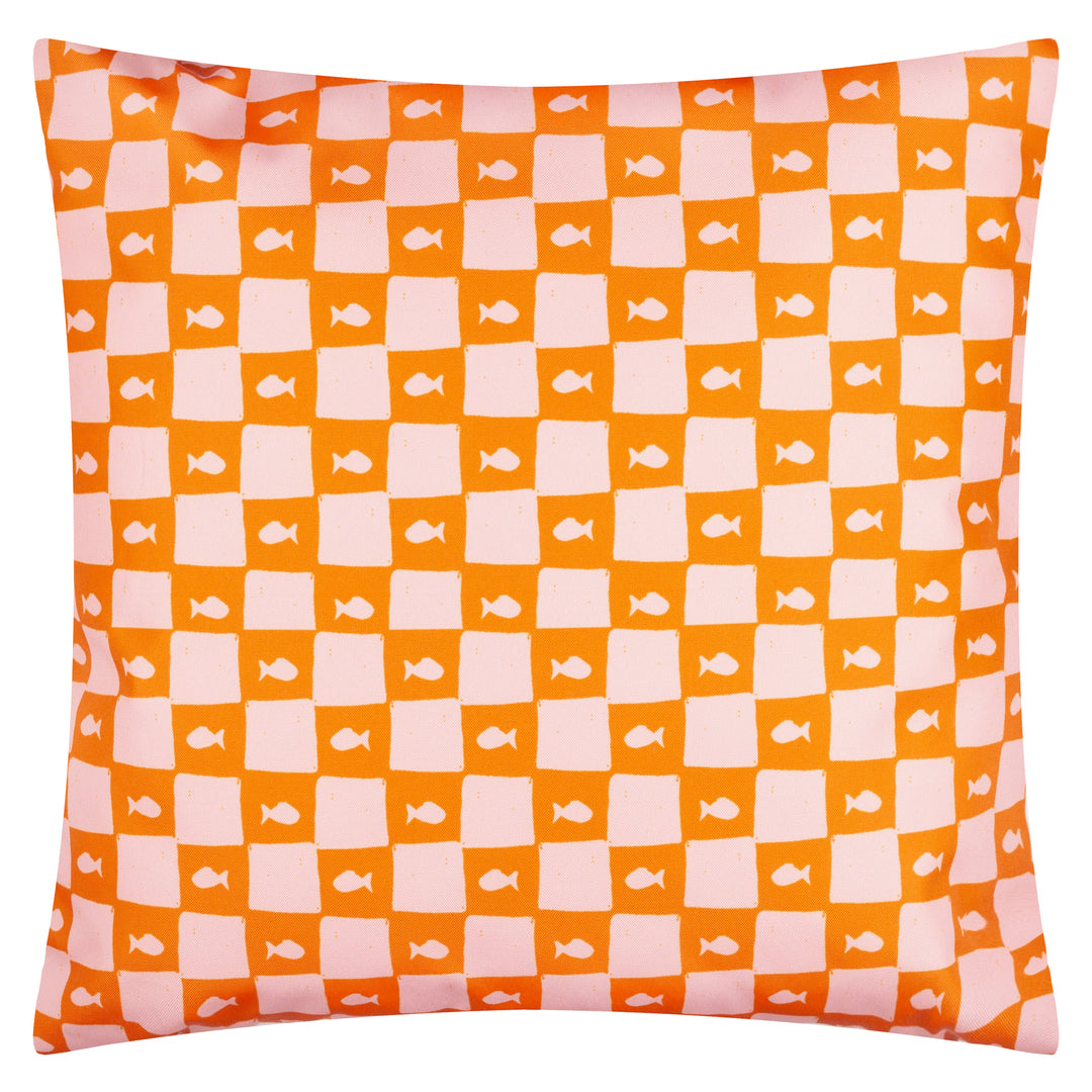Mediterranean Sardines 45x45 Outdoor Cushion Case Pink/Orange - image 3