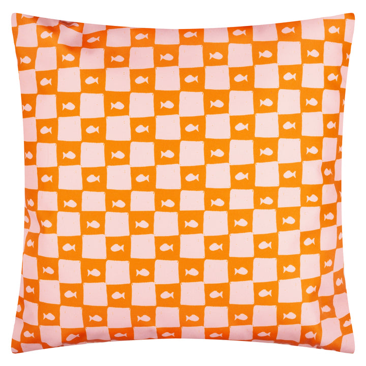 Mediterranean Sardines 45x45 Outdoor Cushion Case Pink/Orange - image 3