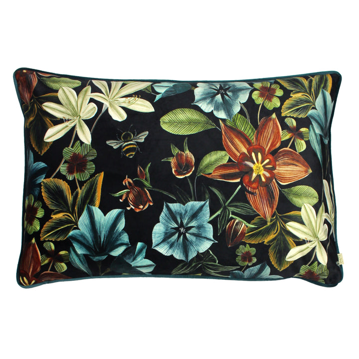 MIDNIGHT GARDEN AQUILEGIA 40X60 CUSHION COVER TEAL