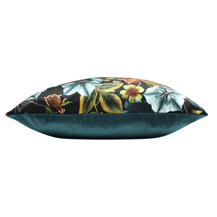 MIDNIGHT GARDEN AQUILEGIA 43X43 CUSHION COVER TEAL