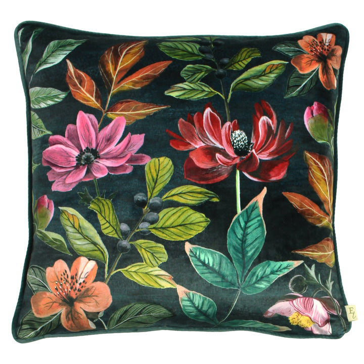 MIDNIGHT GARDEN 43X43 CUSHION COVER WINTER FLORAL