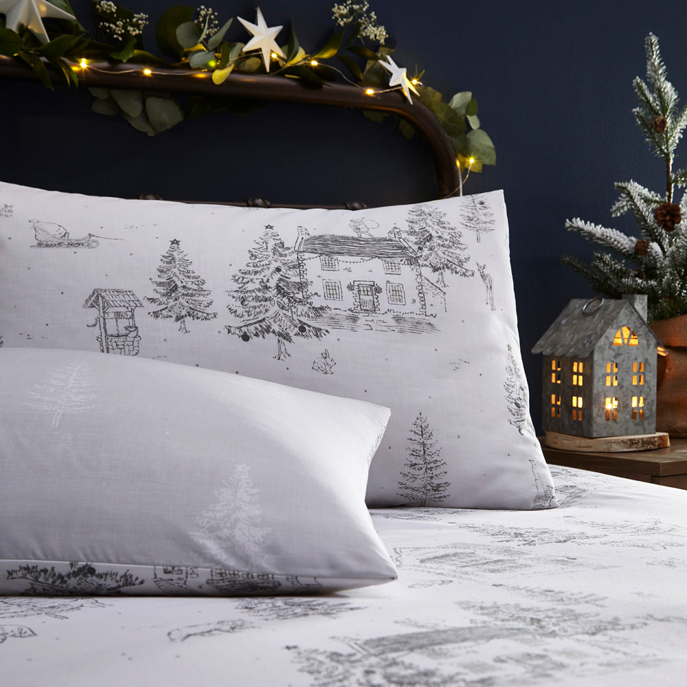 Midwinter Toile Double Duvet Set Snow - image 3