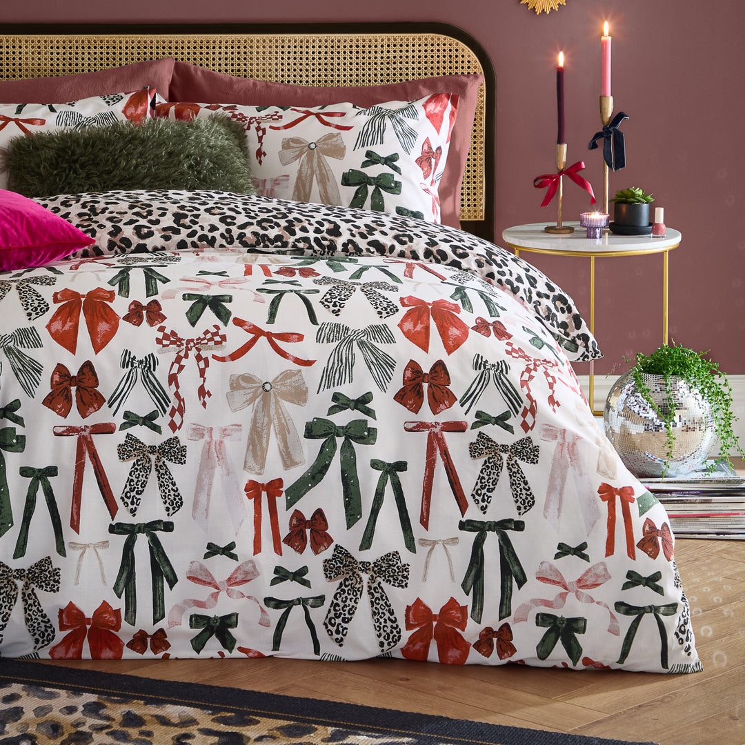 Mila Bows Single Duvet Set Leopard - image 4