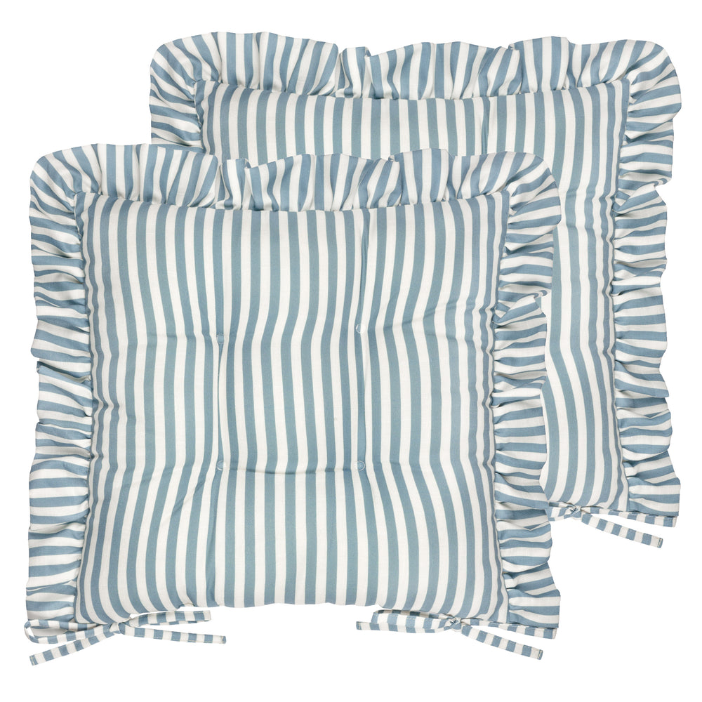 Millie Ruffle 2 Pack 40x40 Seat Pads Blue - image 2