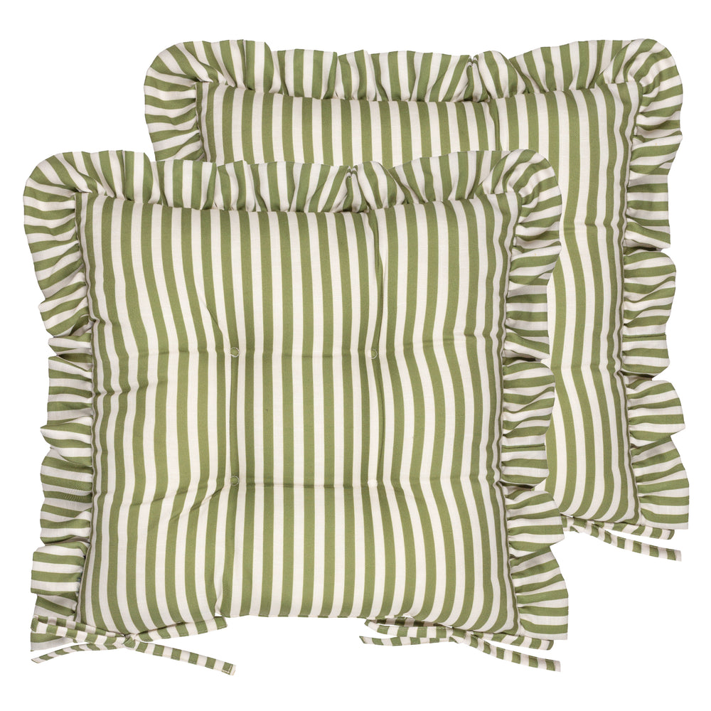 Millie Ruffle 2 Pack 40x40 Seat Pads Green - image 2