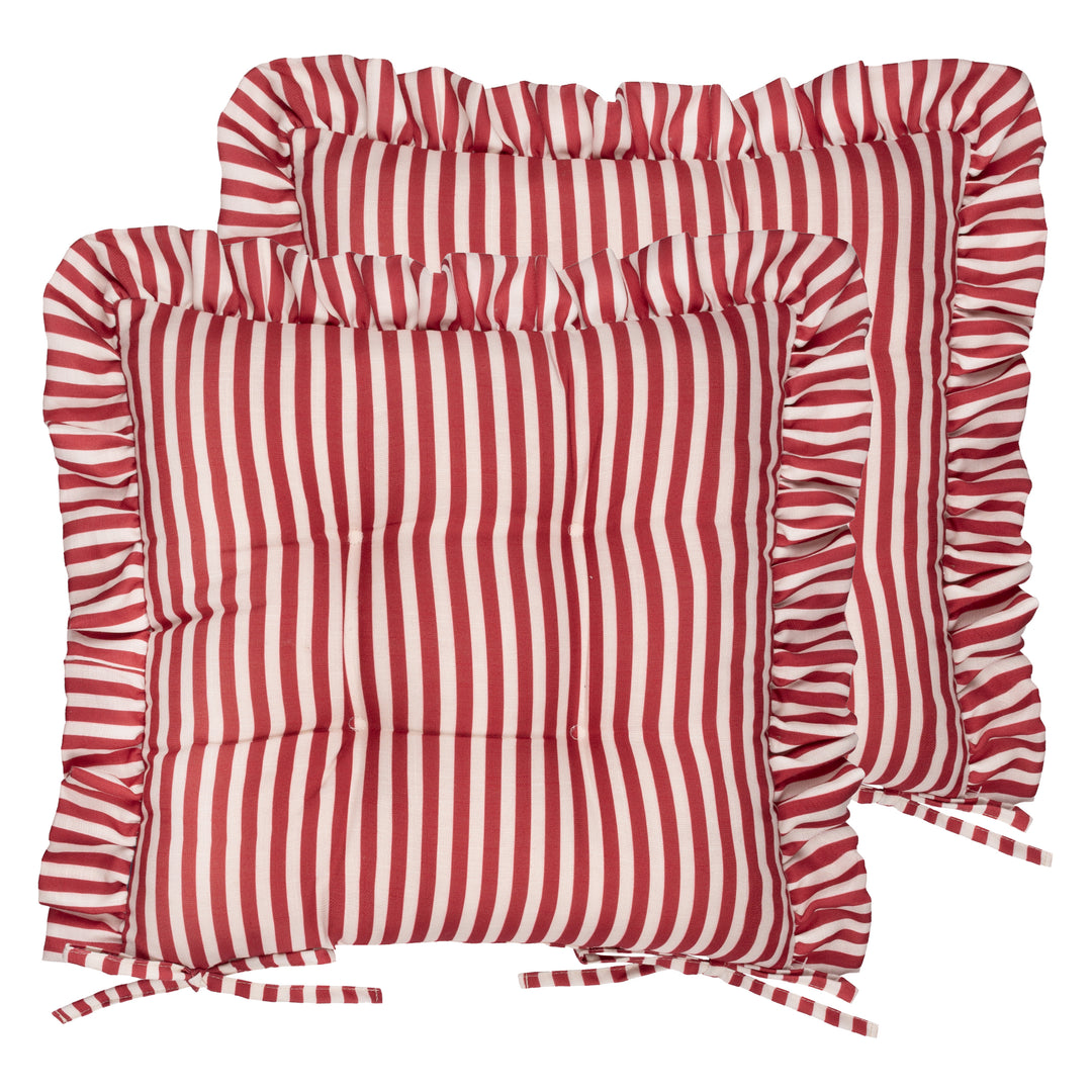 Millie Ruffle 2 Pack 40x40 Seat Pads Red - image 2