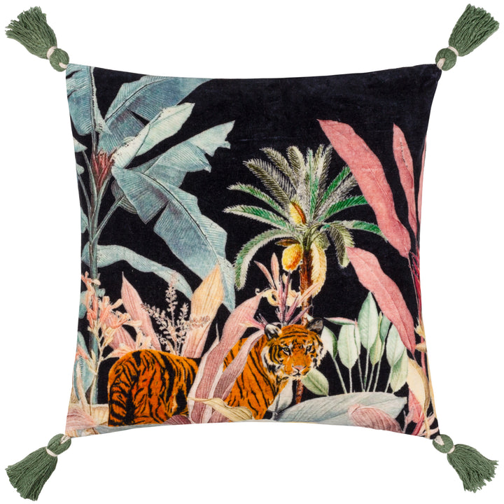 MIDNIGHT JUNGLE 50X50 CUSHION CASE NOIR