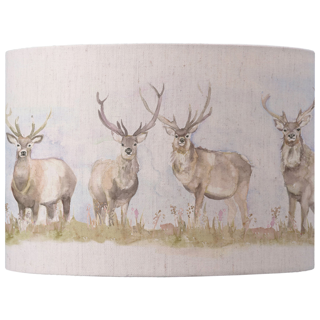MOORLAND STAG EVA 30X21CM LAMPSHADE LINEN