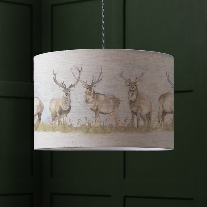 MOORLAND STAG EVA 30X21CM LAMPSHADE LINEN