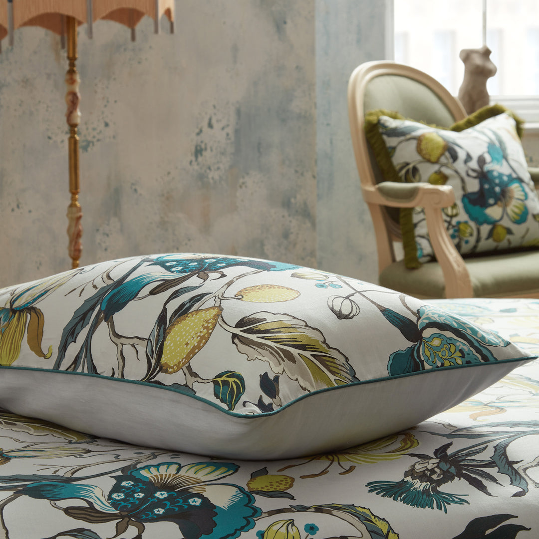 Morton Piped Pillowcase Pairs Teal - image 2