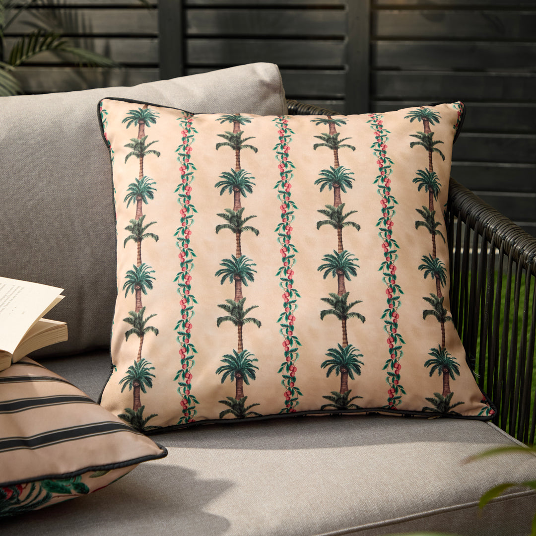 Monkey Palm Stripe 45x45 Outdoor Cushion Case Papyrus