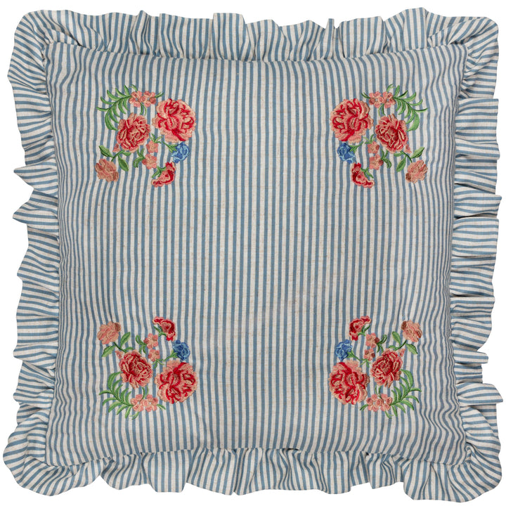 MARTHA RUFFLE 50X50 CUSHION CASE BLUE