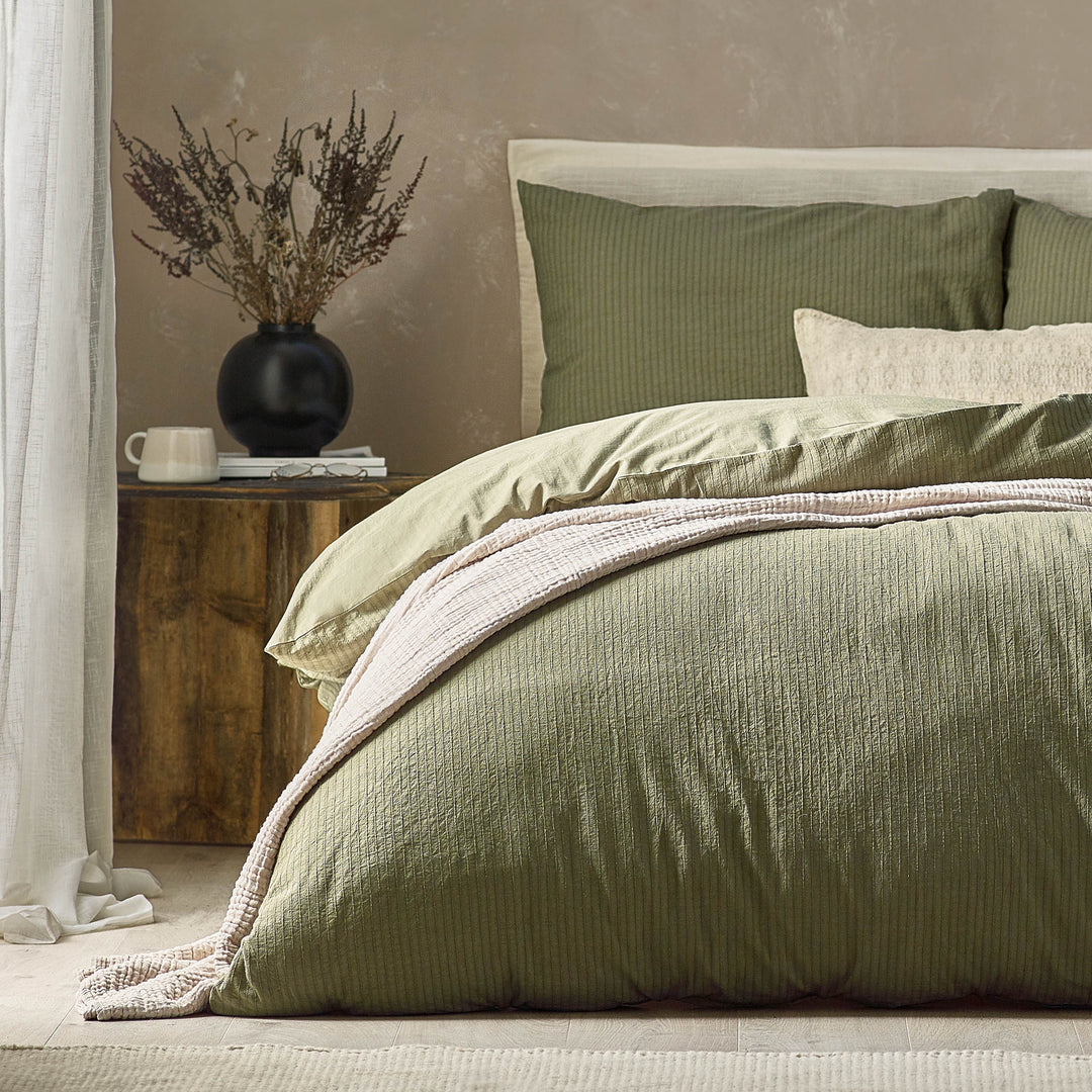 Malton Stripe Double Duvet Set Forest Green - image 3