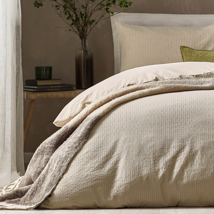 Malton Stripe Double Duvet Set Linen - image 3