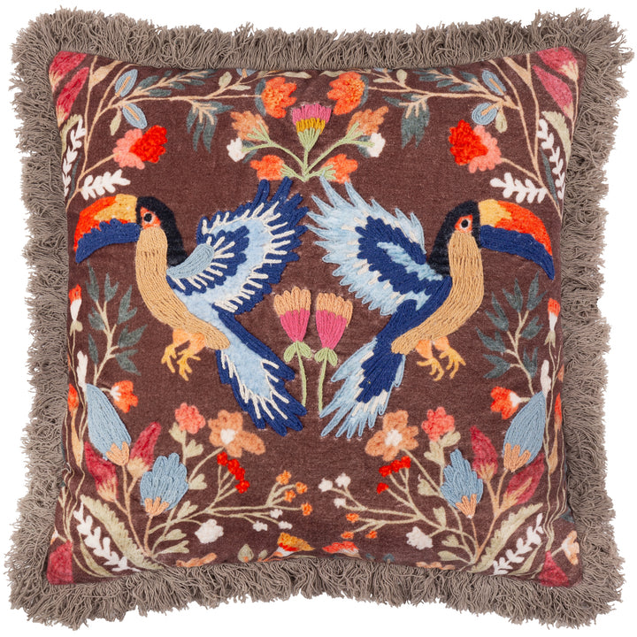 MIRRORED TOUCAN 45X45 CUSHION CASE MULTI