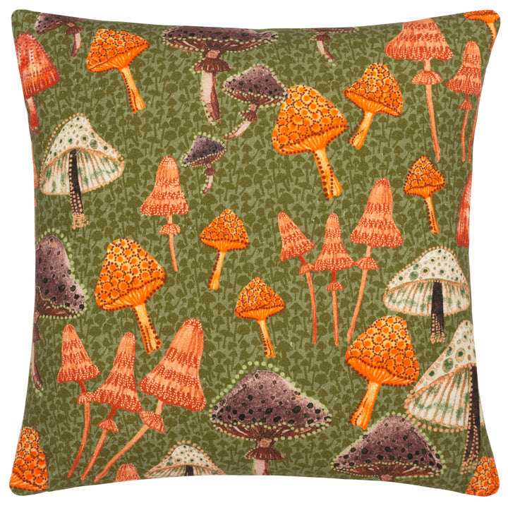MUSHROOM FIELDS 45X45 CUSHION CASE GREEN