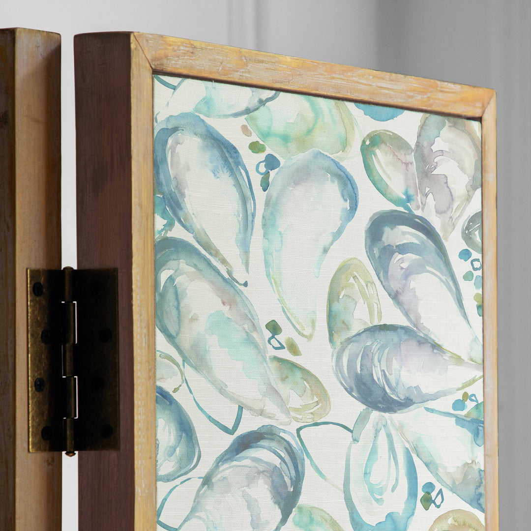 ANTIQUE GREY ROOM DIVIDER MUSSEL SHELLS MARINE