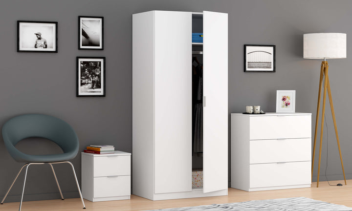 Tulip 2 Drawer Bedside Cabinet Artic White