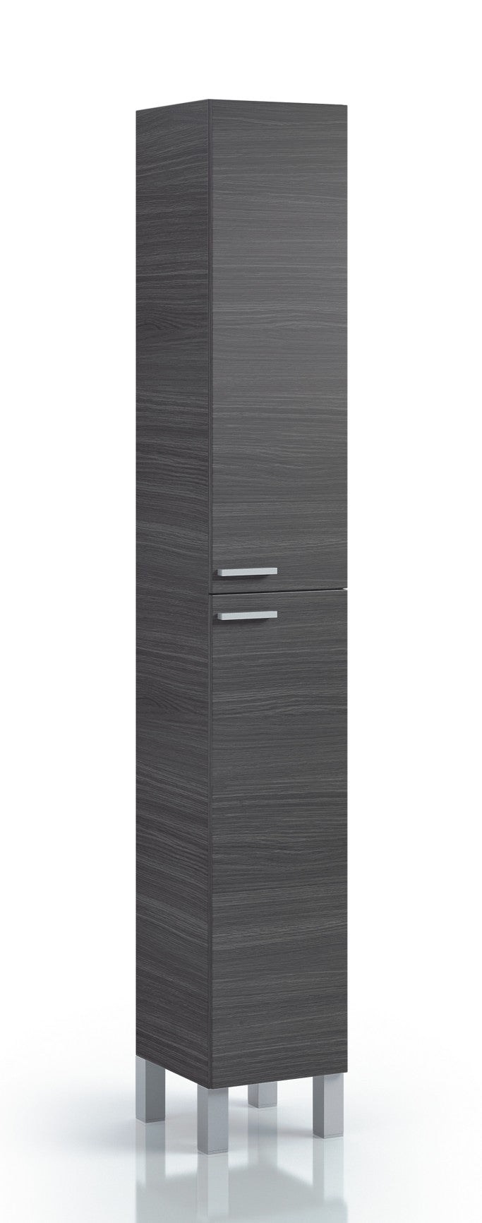 Orchid Tall Narrow Bathroom Cupboard Oak Grey