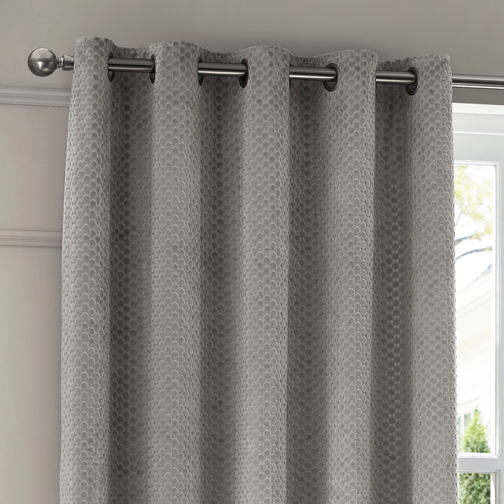 Neptune 168x229 Eyelet Curtains Silver - image 3