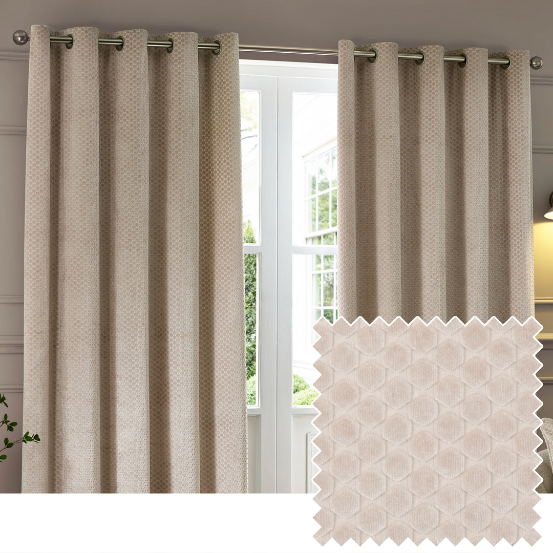 Neptune 168x183 Eyelet Curtains Champagne