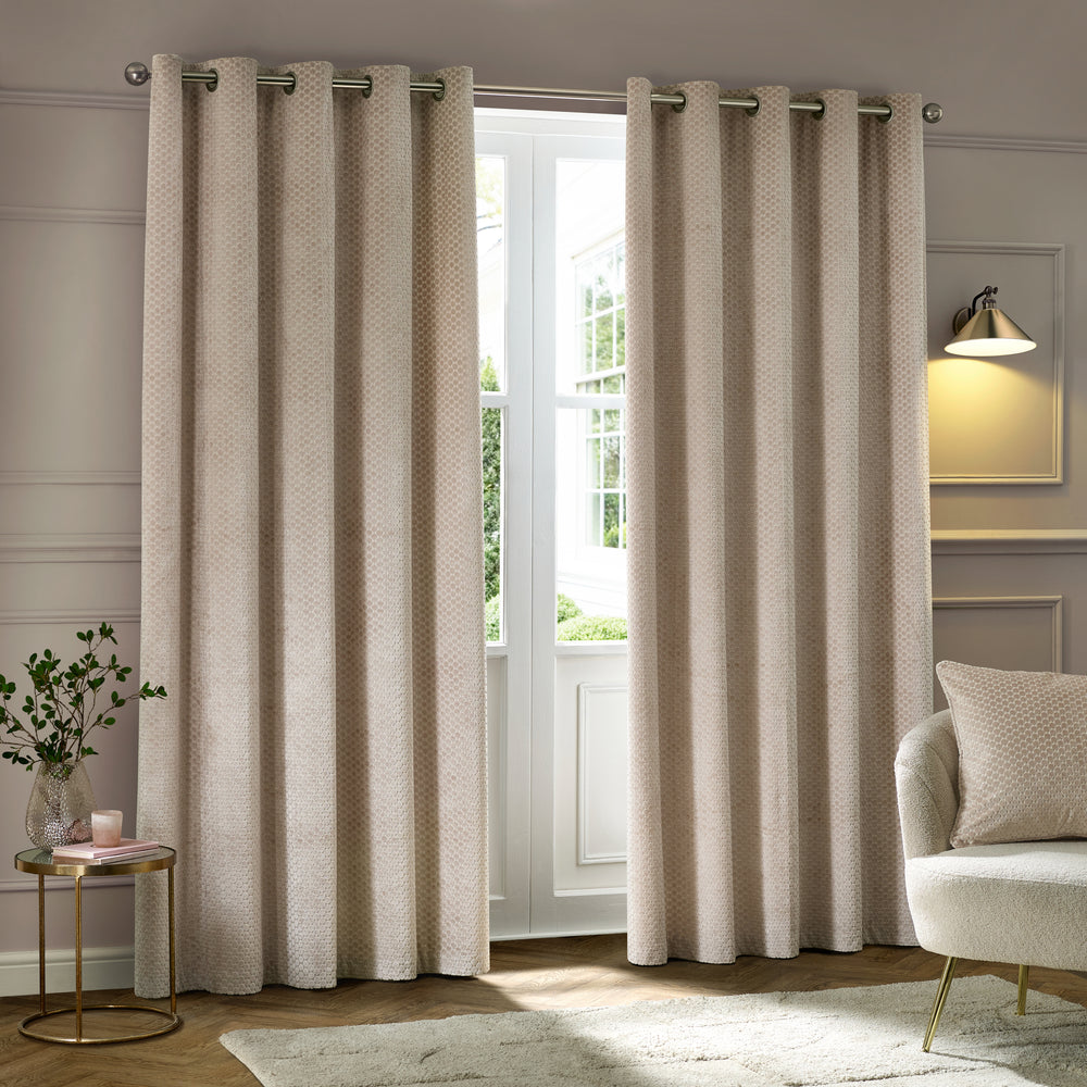 Neptune 168x183 Eyelet Curtains Champagne - image 2