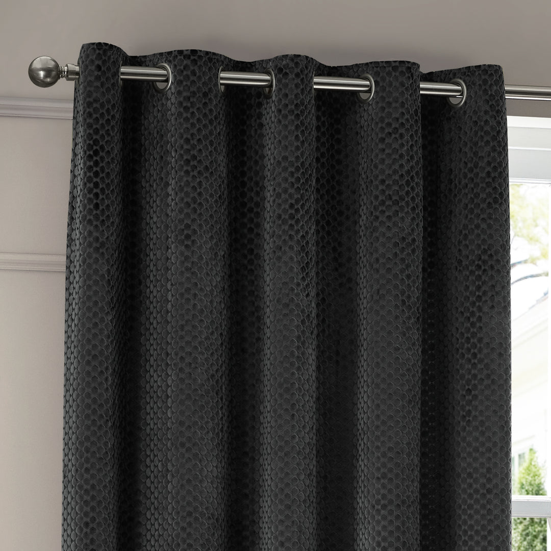 Neptune 229x183 Eyelet Curtains Charcoal - image 3