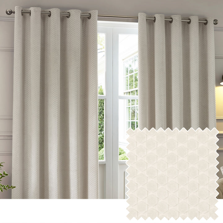 Neptune 229x183 Eyelet Curtains Ivory