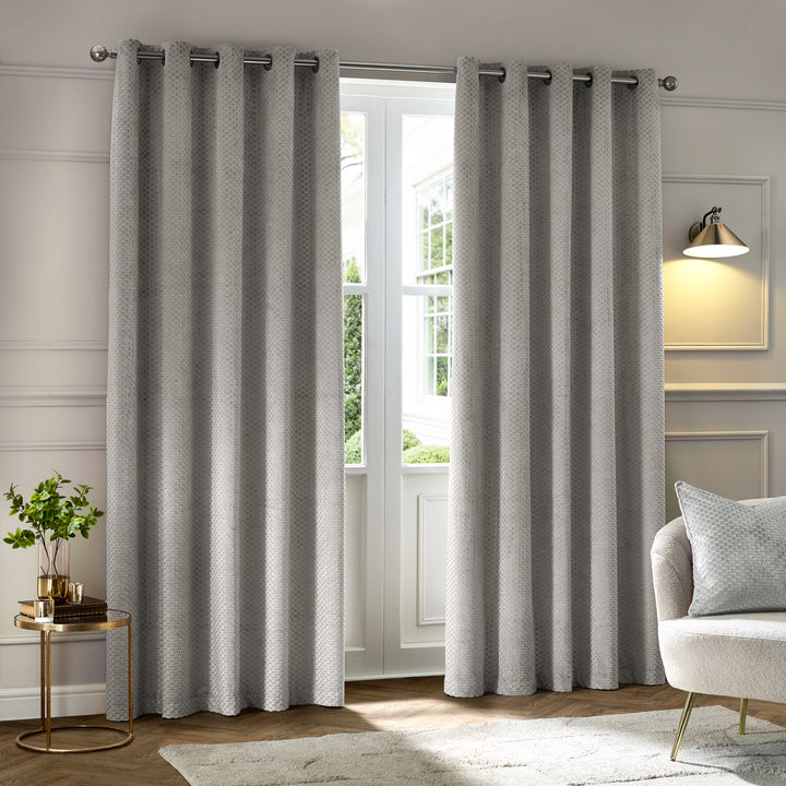 Neptune 229x183 Eyelet Curtains Silver - image 2