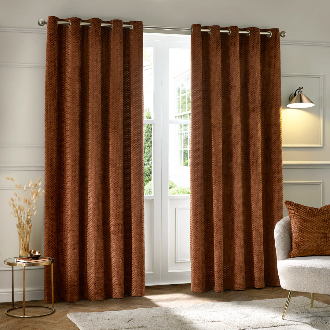 Neptune 117x183 Eyelet Curtains Copper - image 2
