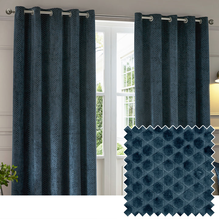 Neptune 117x183 Eyelet Curtains Navy