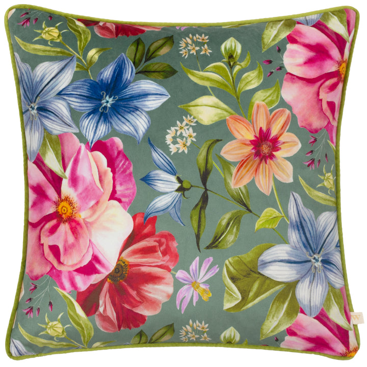NECTAR GARDEN PETUNIA 43X43 CUSHION CASE TEAL