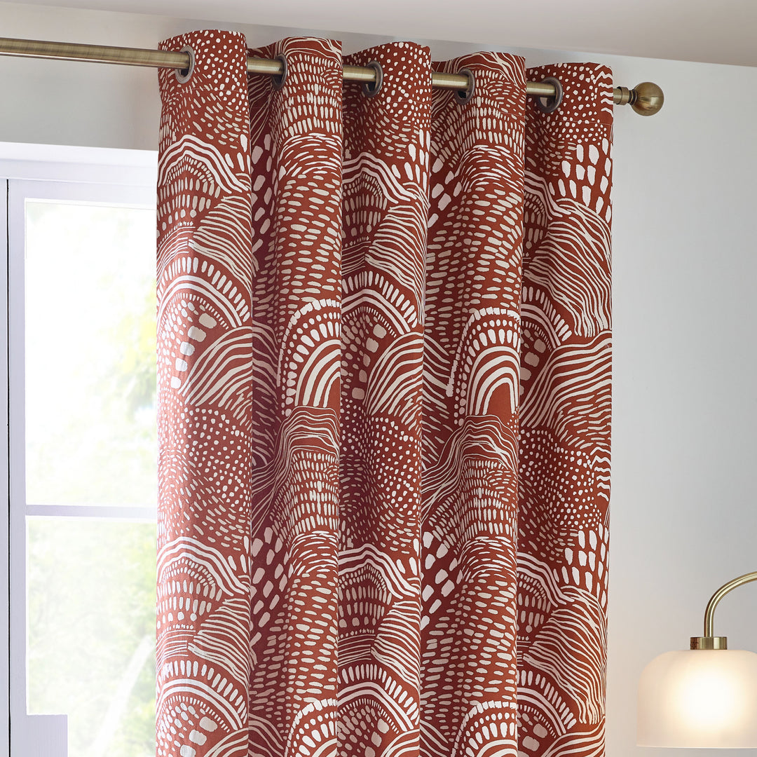 NOLA 168X229 EYELET CURTAINS CHESTNUT