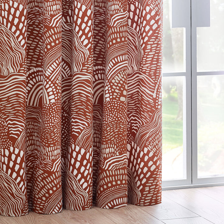 NOLA 168X183 EYELET CURTAINS CHESTNUT