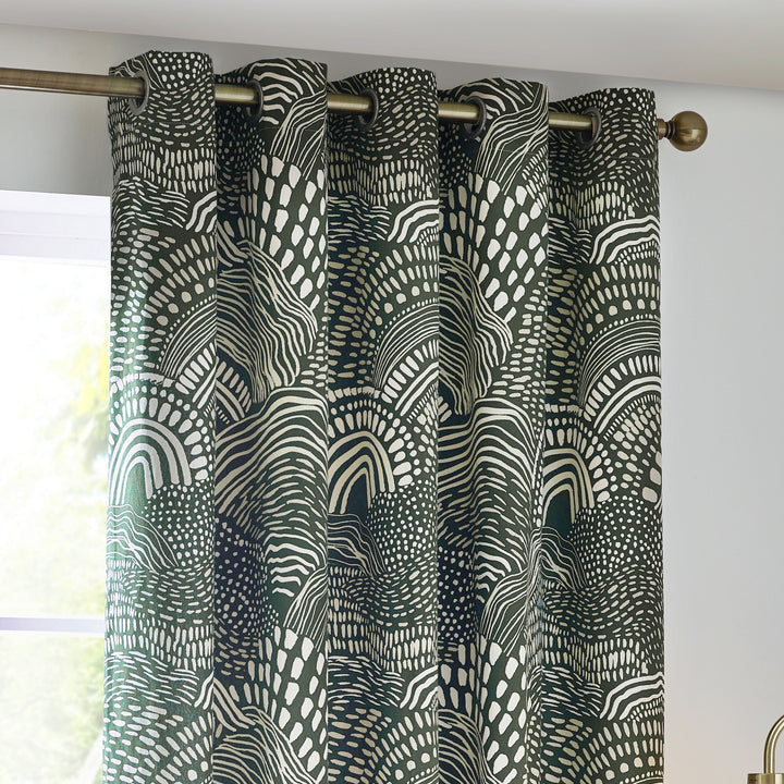Nola 168x183 Eyelet Curtains Olive - image 3