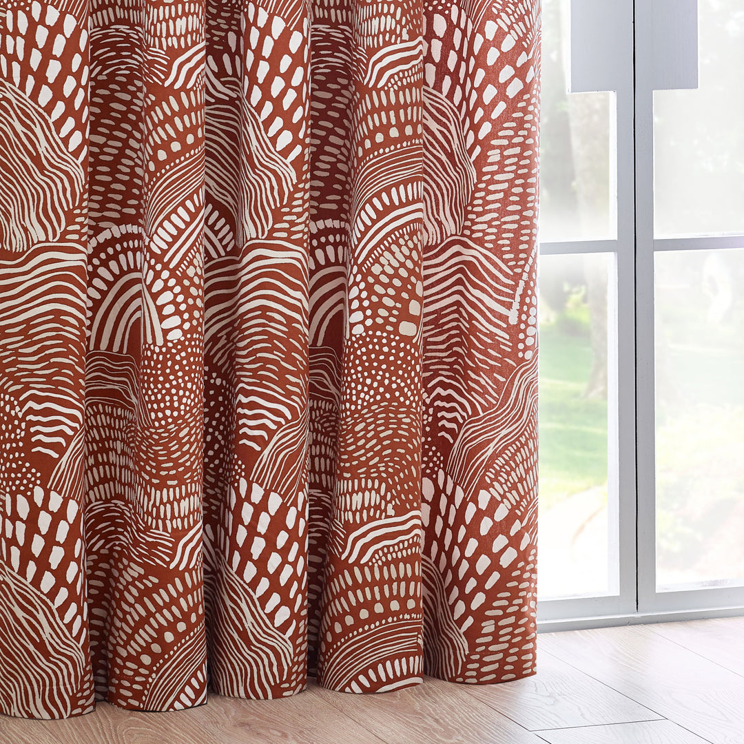 NOLA 229X183 EYELET CURTAINS CHESTNUT