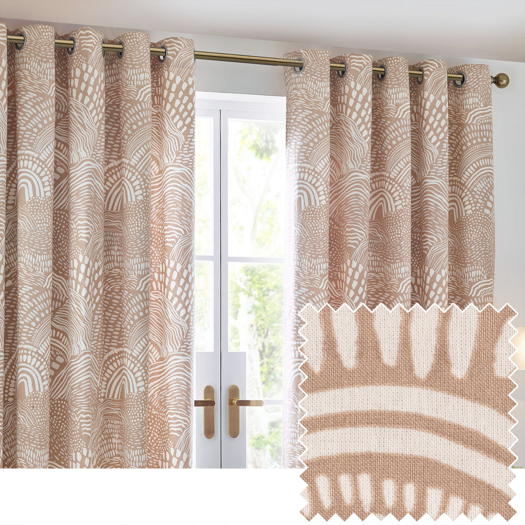 Nola 117x137 Eyelet Curtains Oat