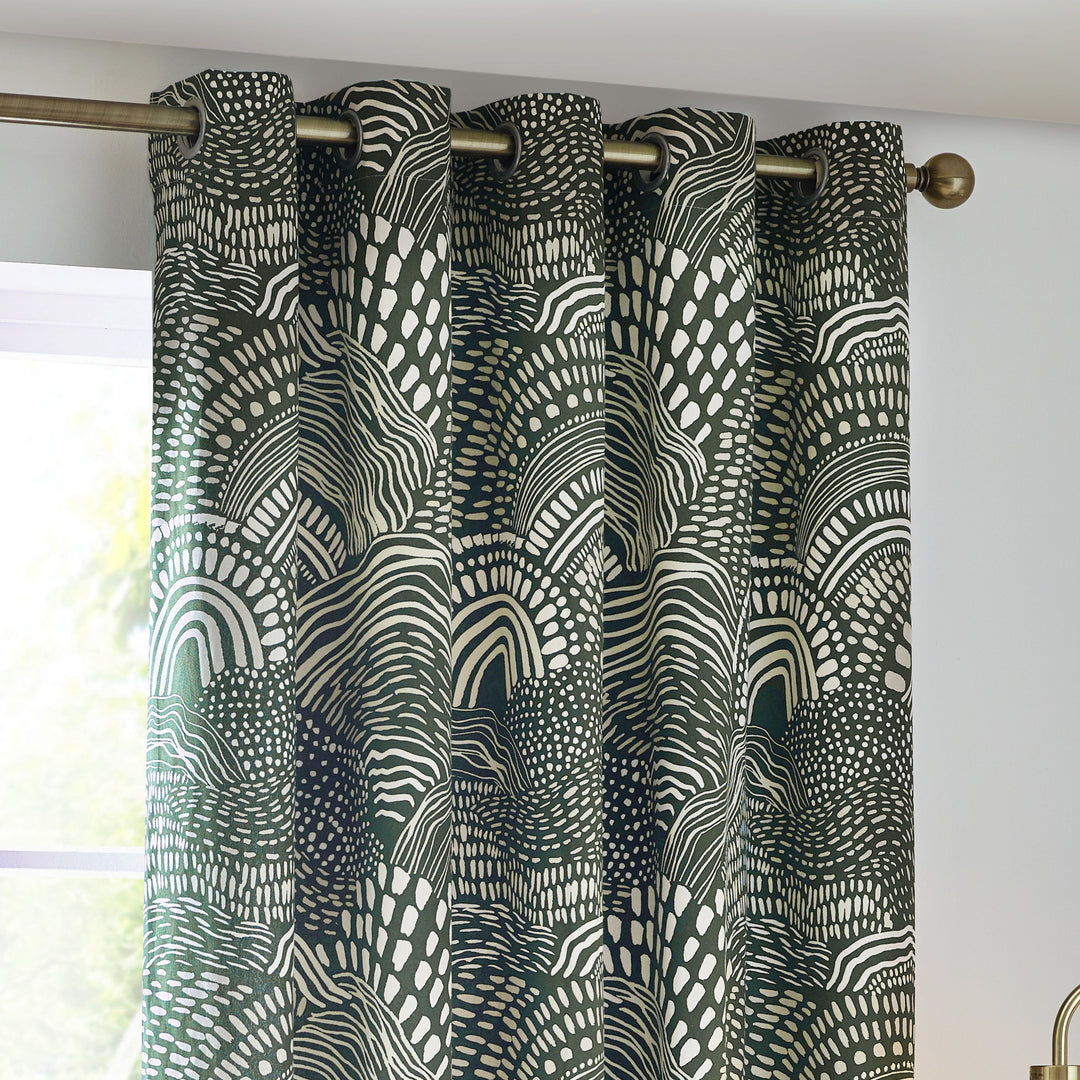 Nola 117x183 Eyelet Curtains Olive - image 3