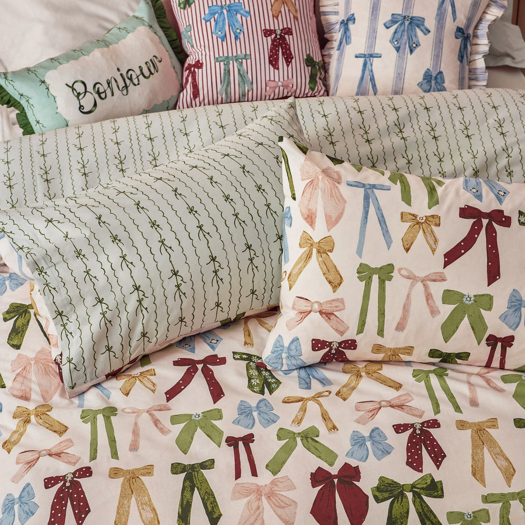 Noortje Bows Double Duvet Set Silk Pink - image 3