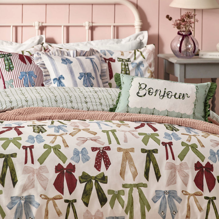 Noortje Bows King Size Duvet Set Silk Pink - image 2
