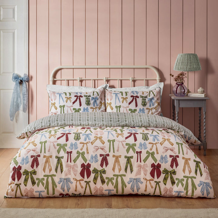 Noortje Bows King Size Duvet Set Silk Pink - image 4