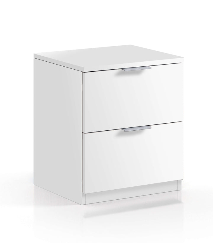 Tulip 2 Drawer Bedside Cabinet Artic White