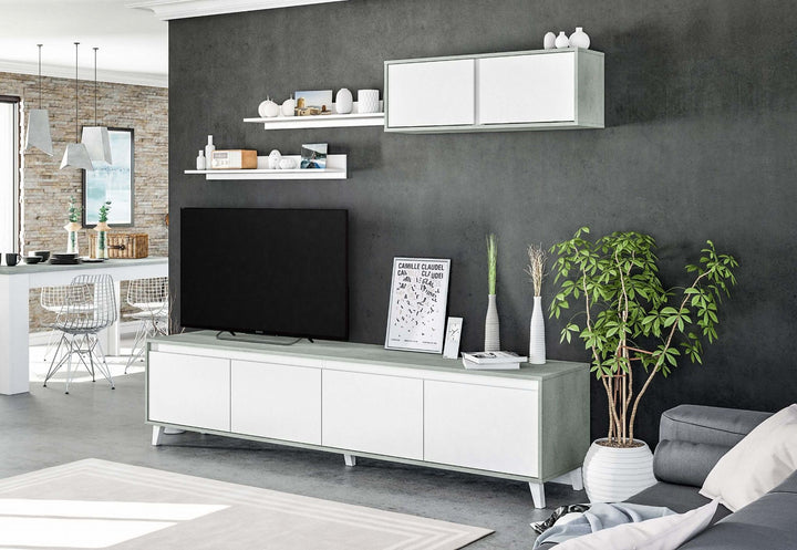 Lavender GREY and WHITE TV CABINET