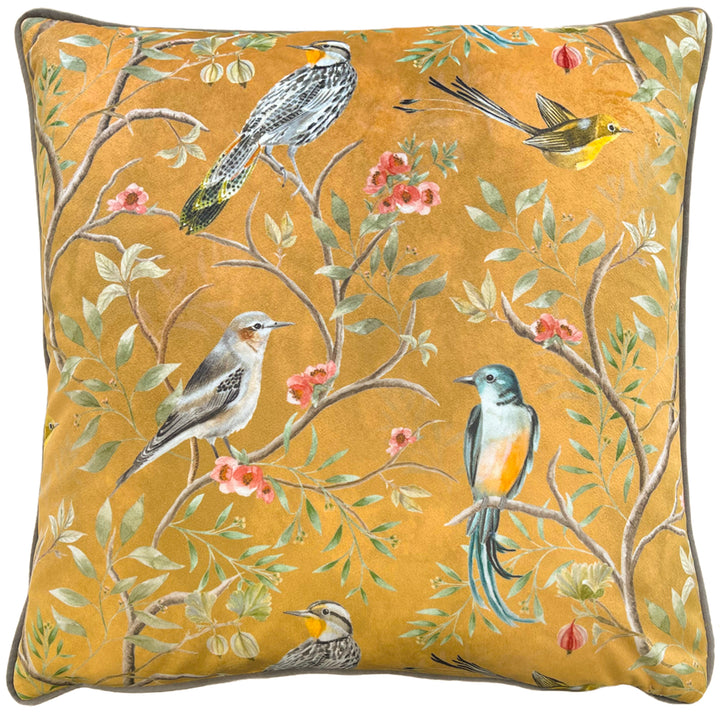 ORIENT CHINOISERIE BIRDS 43X43 CUSHION CASE GOLD