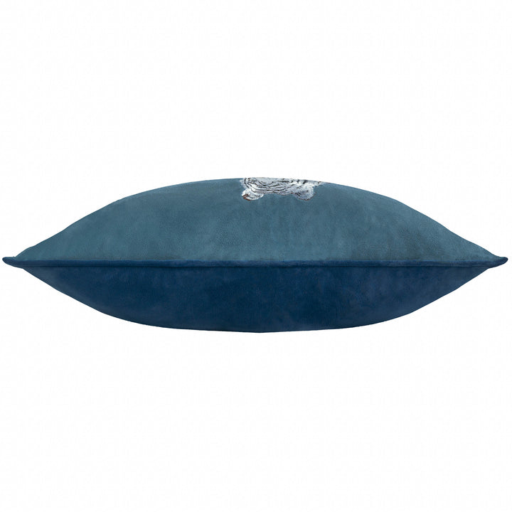 ODISHA WHITE TIGER 30X50 CUSHION CASE BLUE