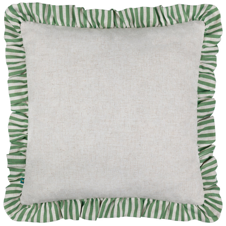 OKARA LEOPARD AND FIG 50X50 CUSHION CASE PEACH/GREEN