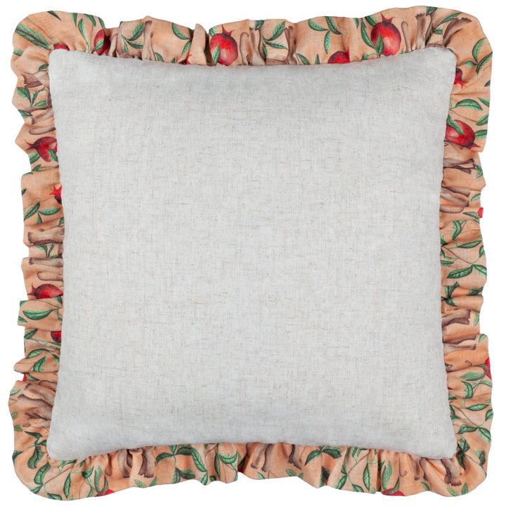 OKARA ELEPHANT AND POMEGRANATE 50X50 CUSHION CASE PEACH/LINEN